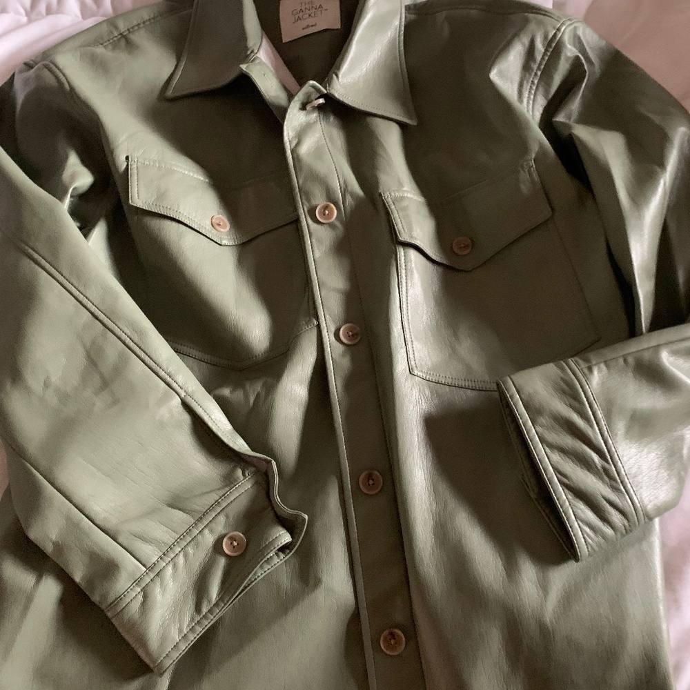Aritzia Vegan Leather Shirt Jacket